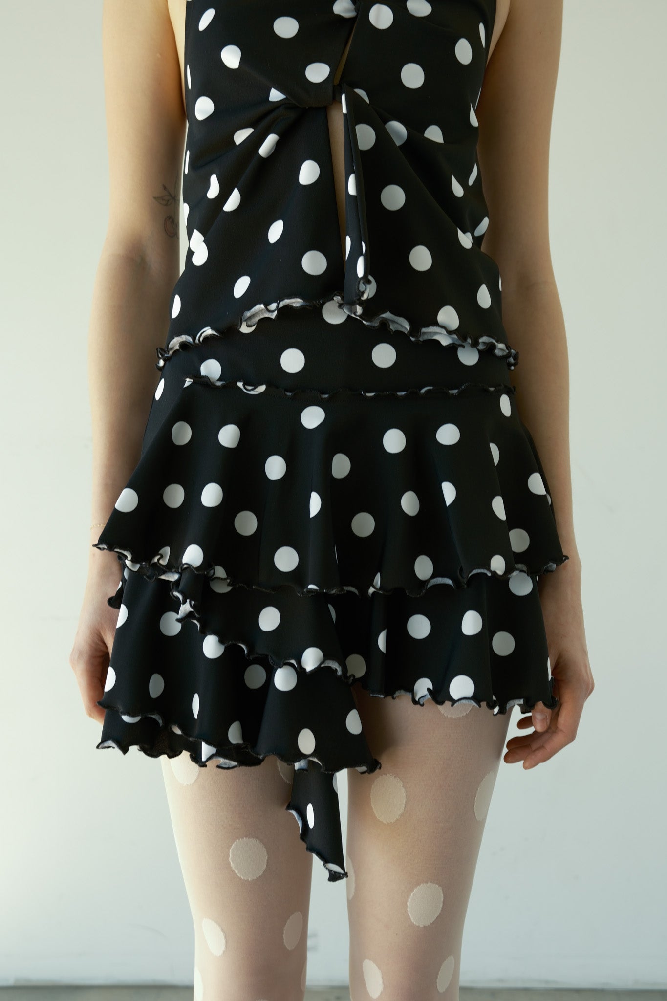 Asymmetrical Ruffle Mini Skirt  magarchivio