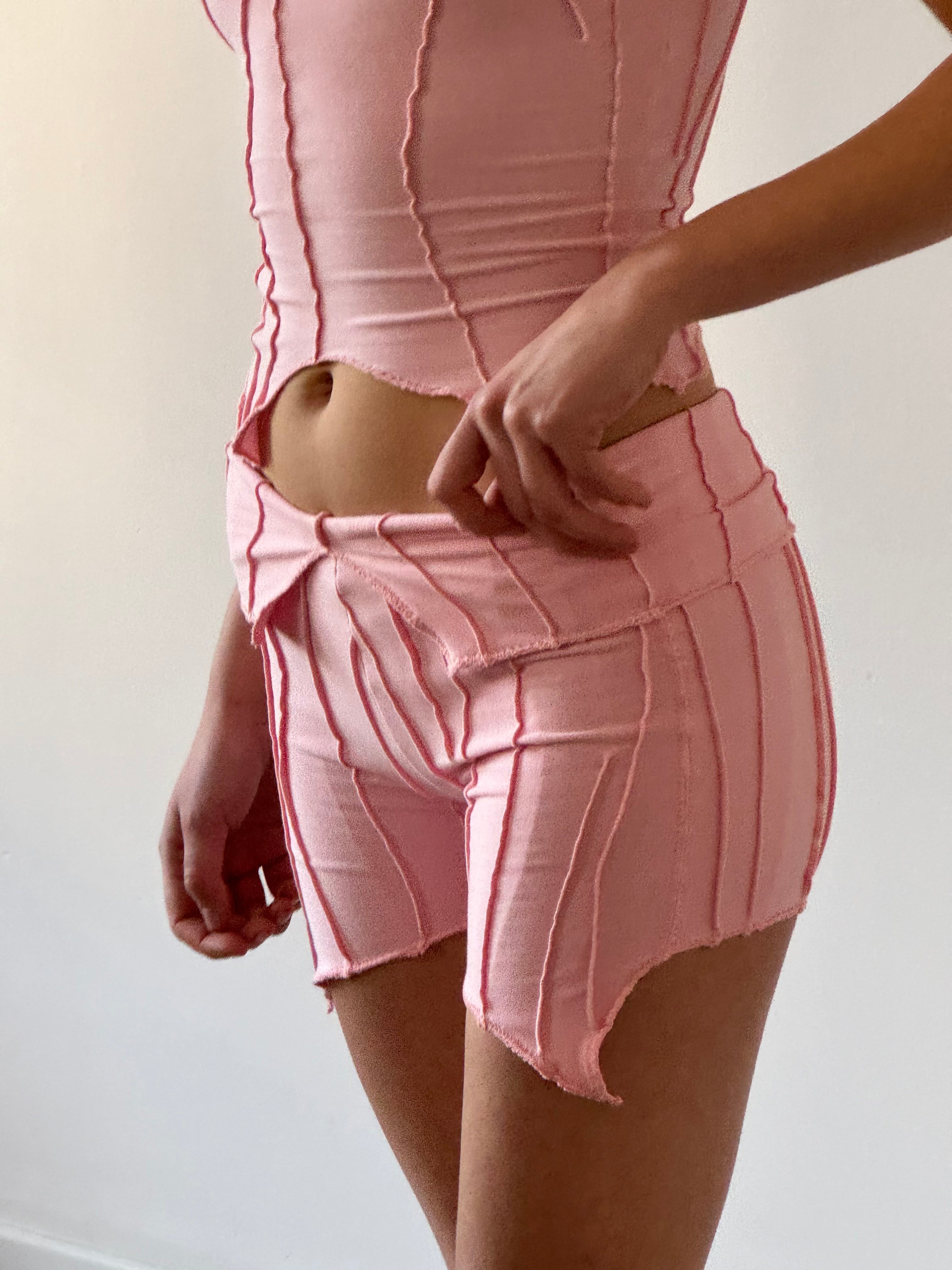 Pink Wrapped Scraps Shorts