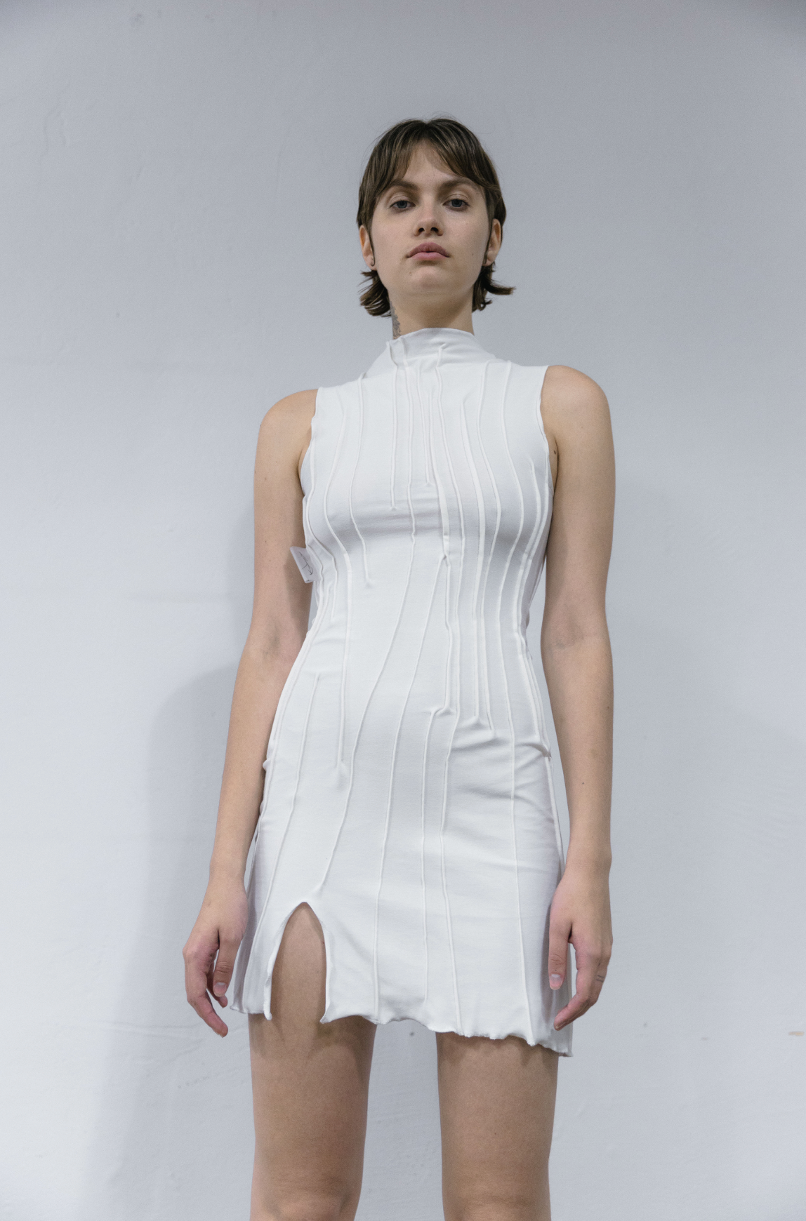 Off white asymmetric sales dress
