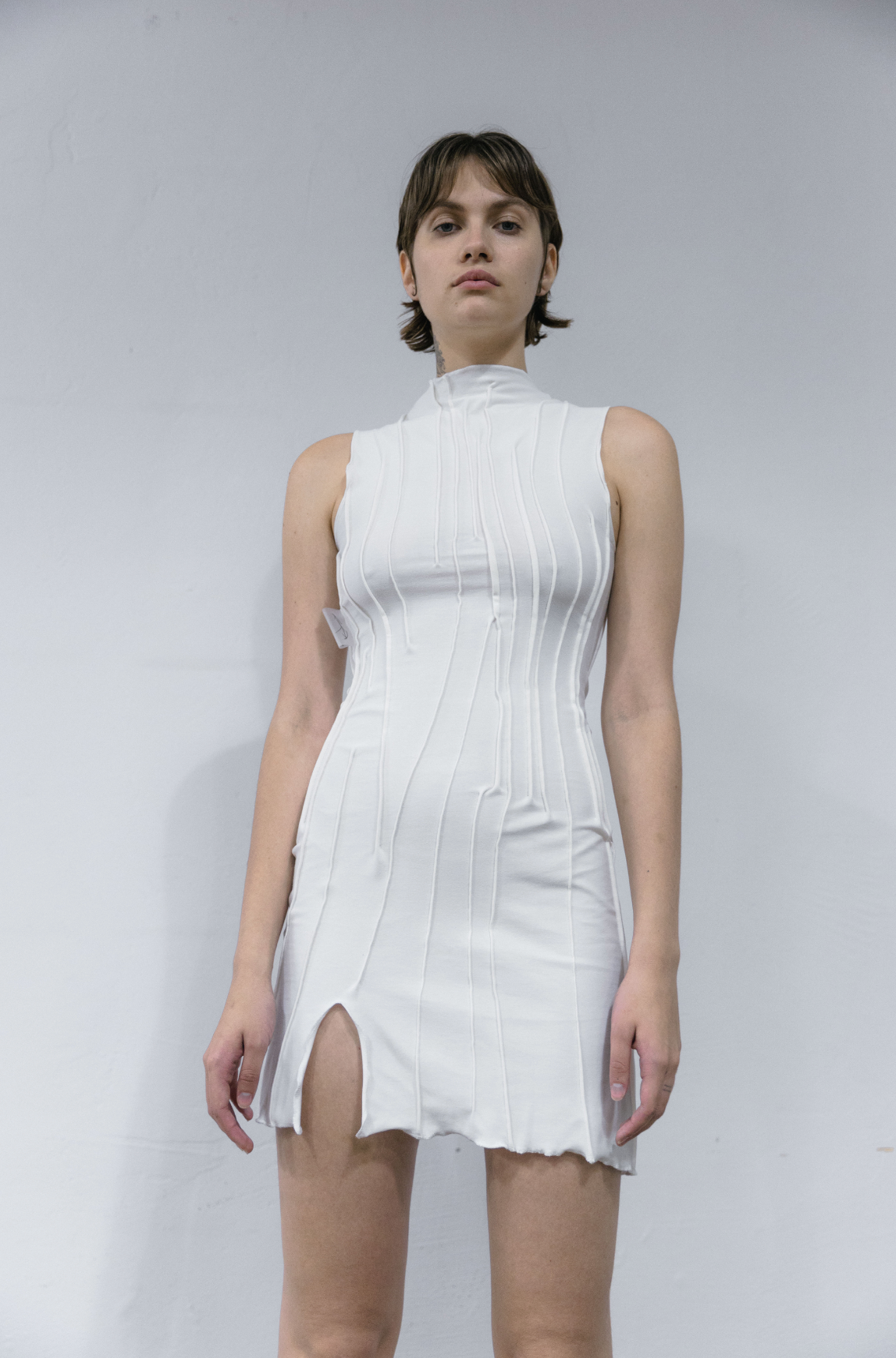 Off white asymmetric clearance dress