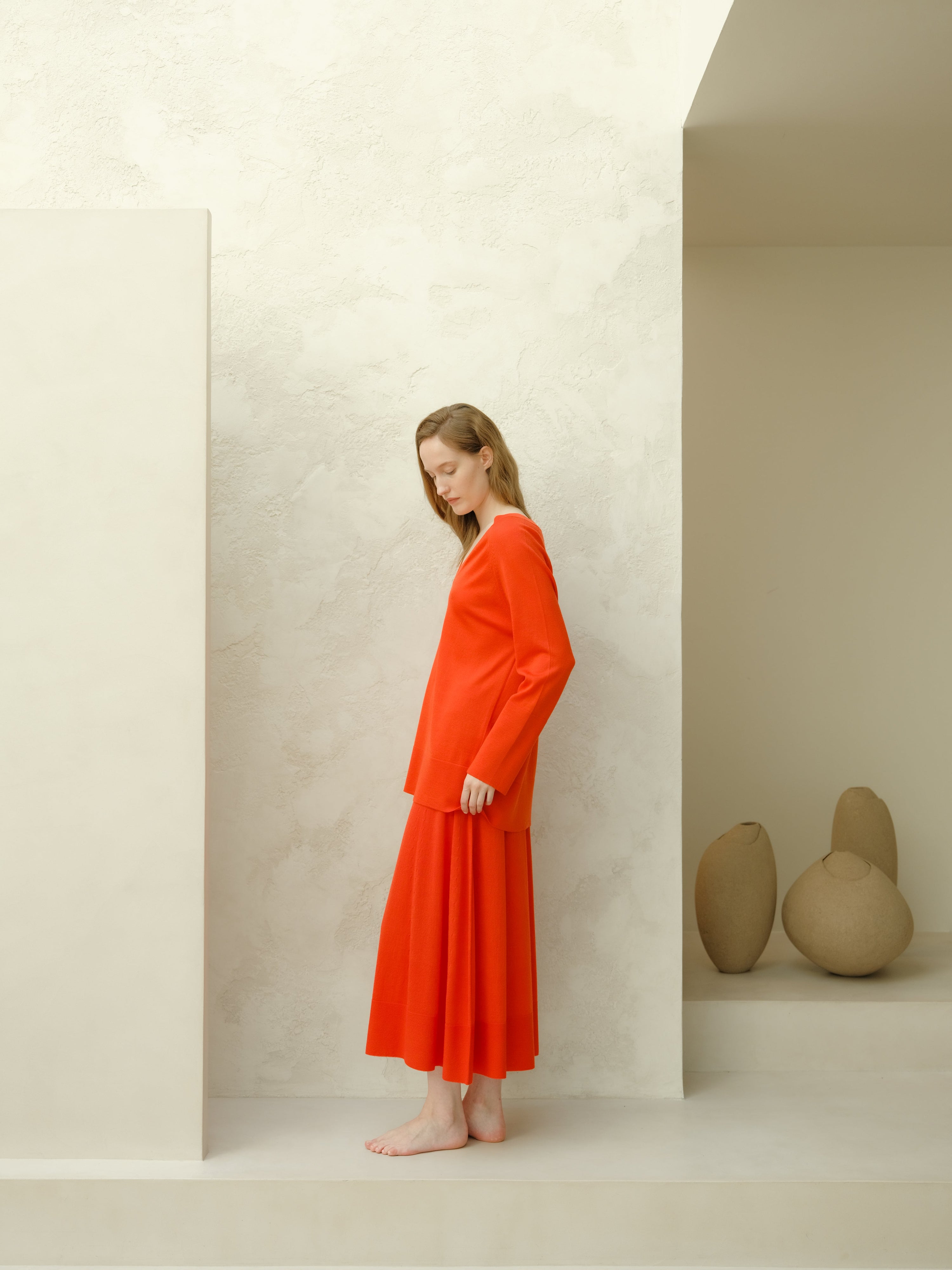 Extra Fine Merino Wool A-Line Skirt (3D-Knit)