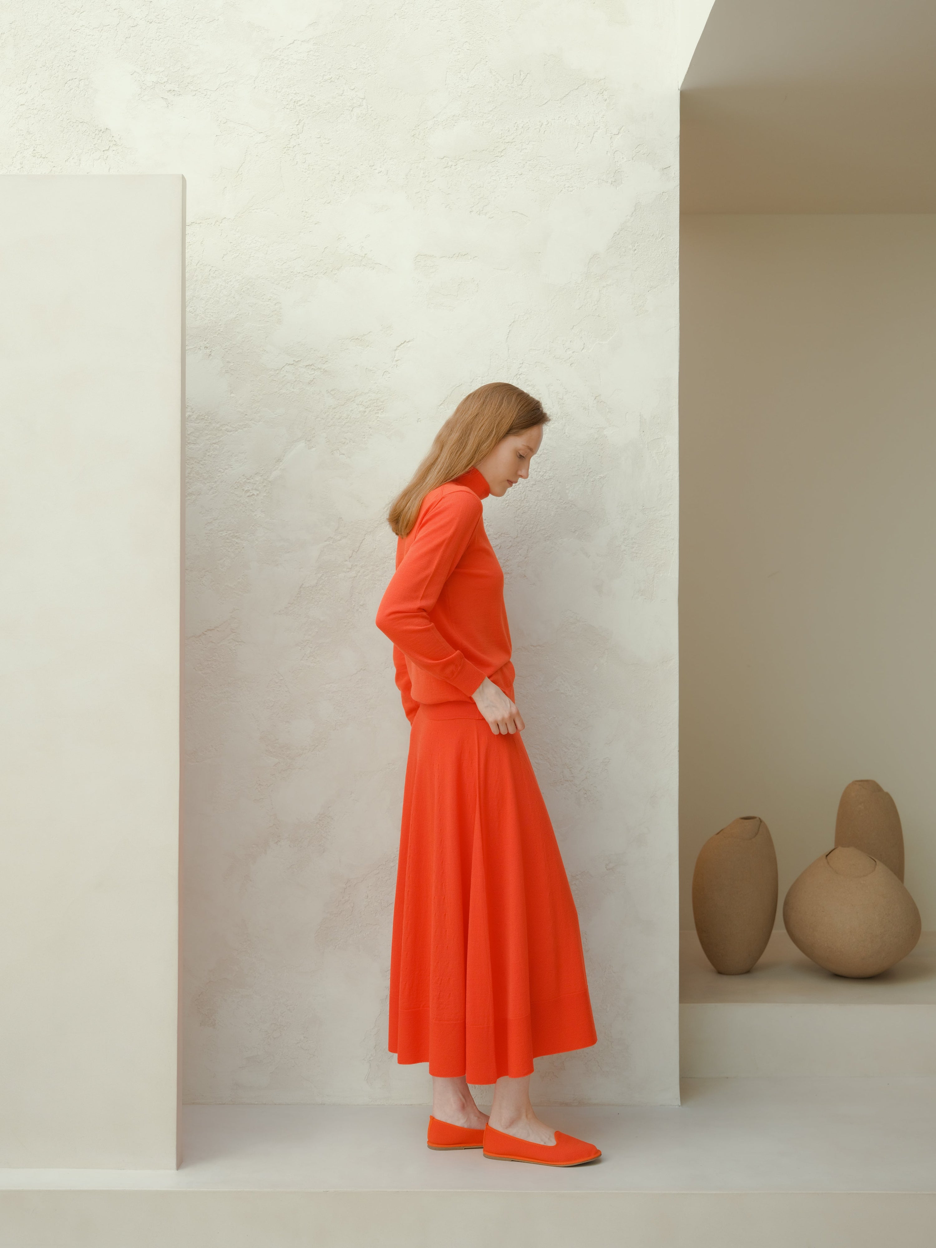 Extra Fine Merino Wool A-Line Skirt (3D-Knit)