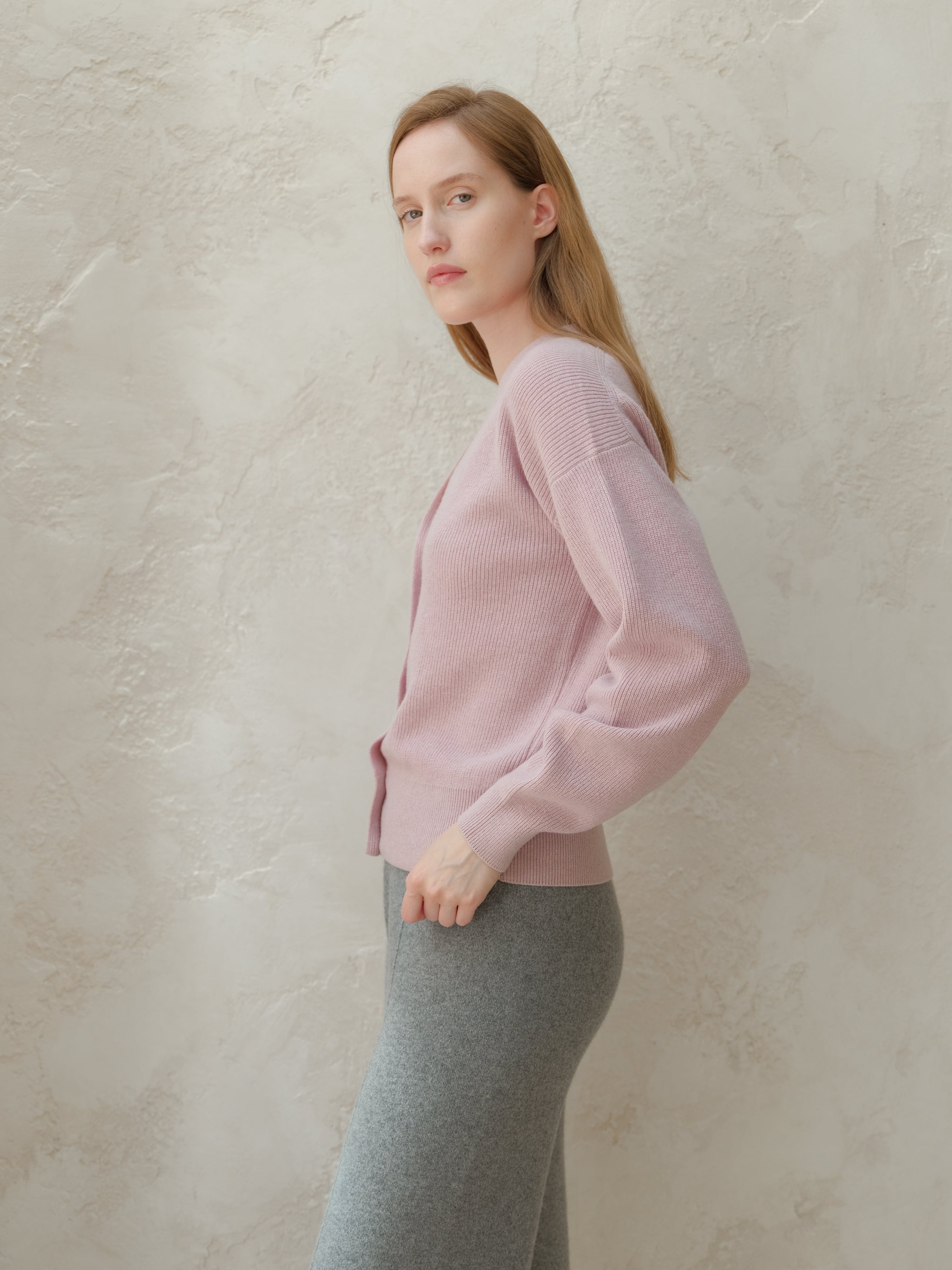 Cashmere Mix Ribbed Cardigan