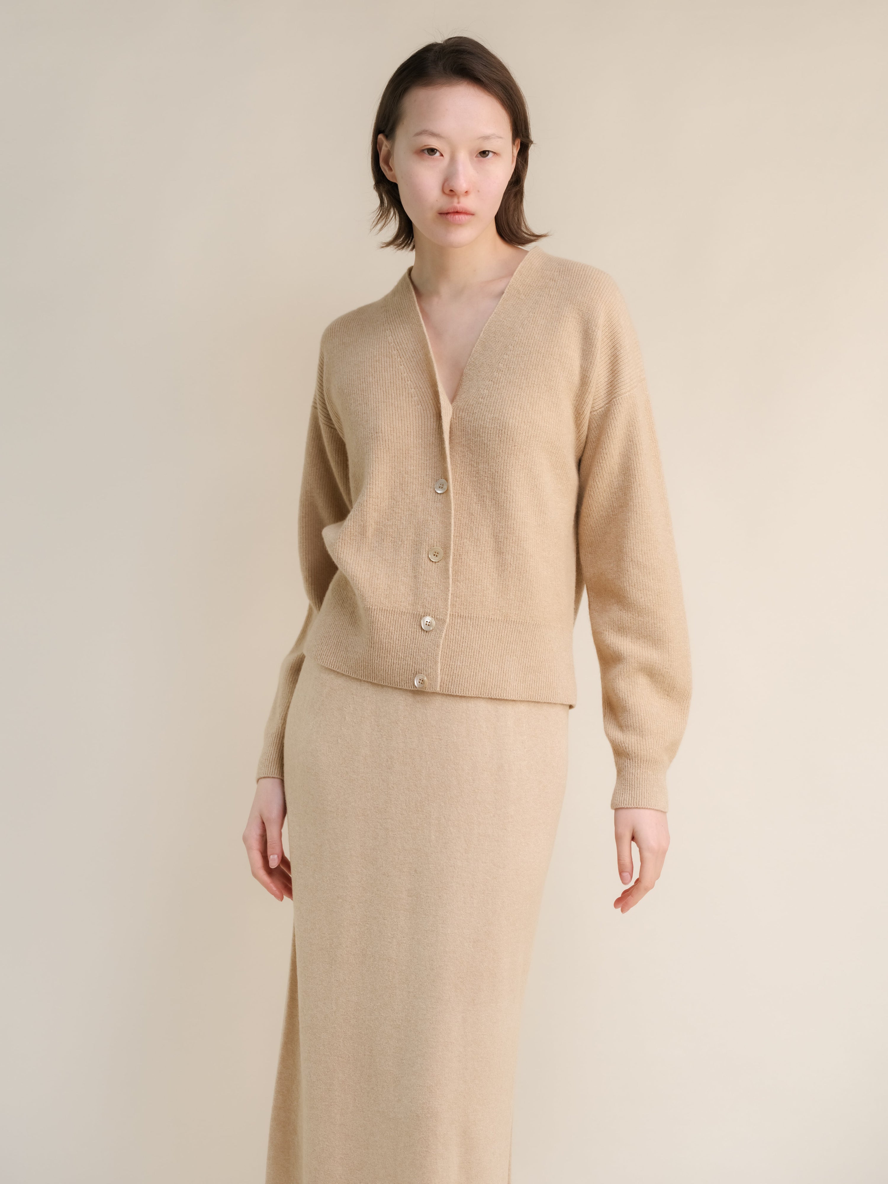 Cashmere Mix Ribbed Cardigan