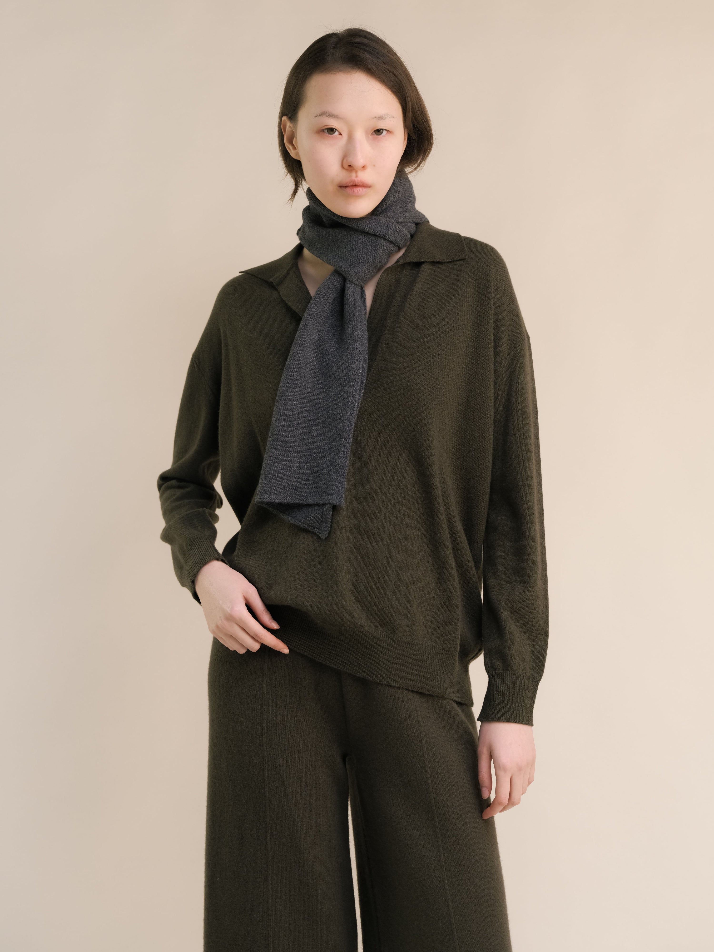 Cashmere Mix Polo Knit