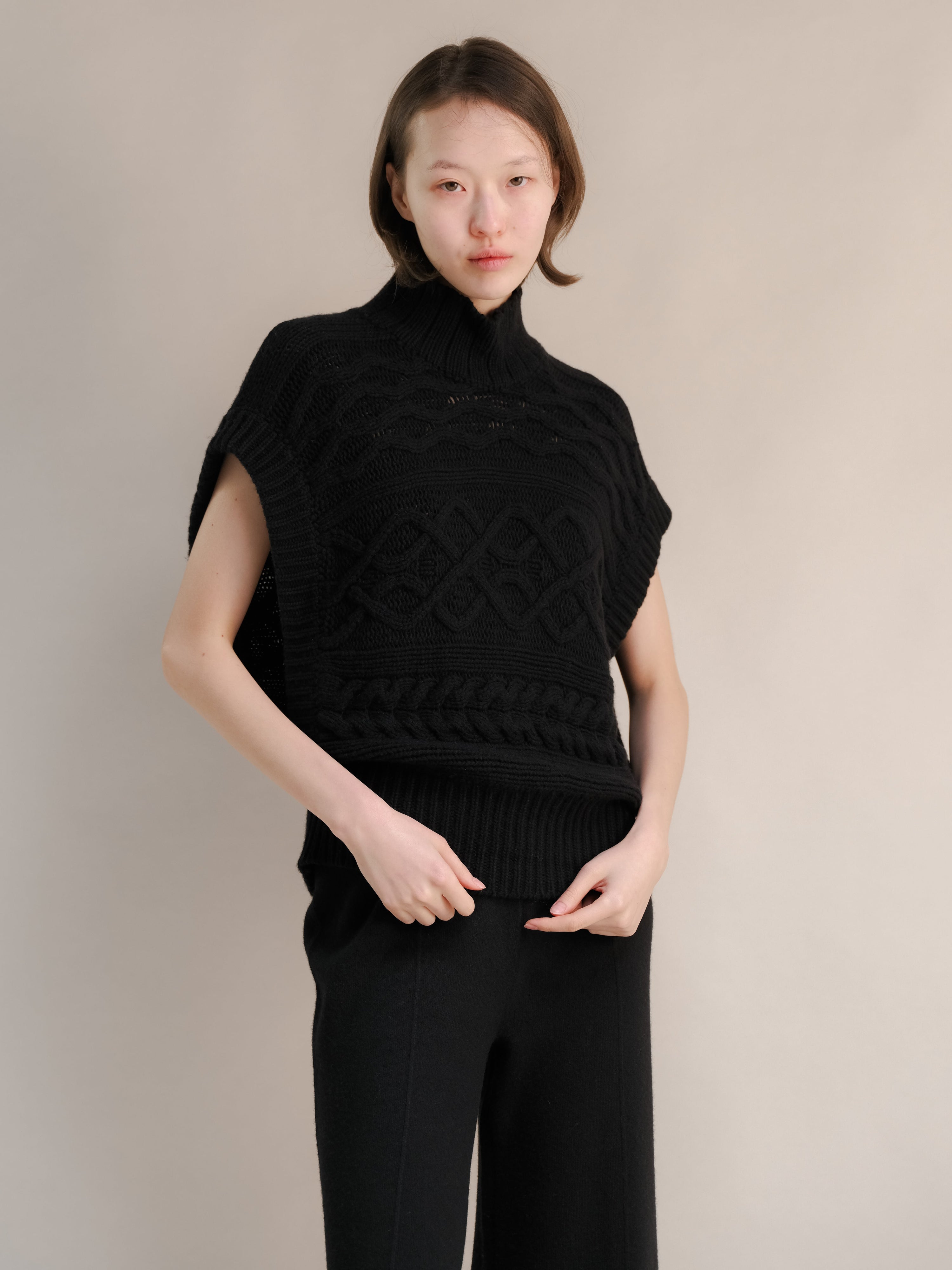 Cashmere Mix Maxi Cable Tunic