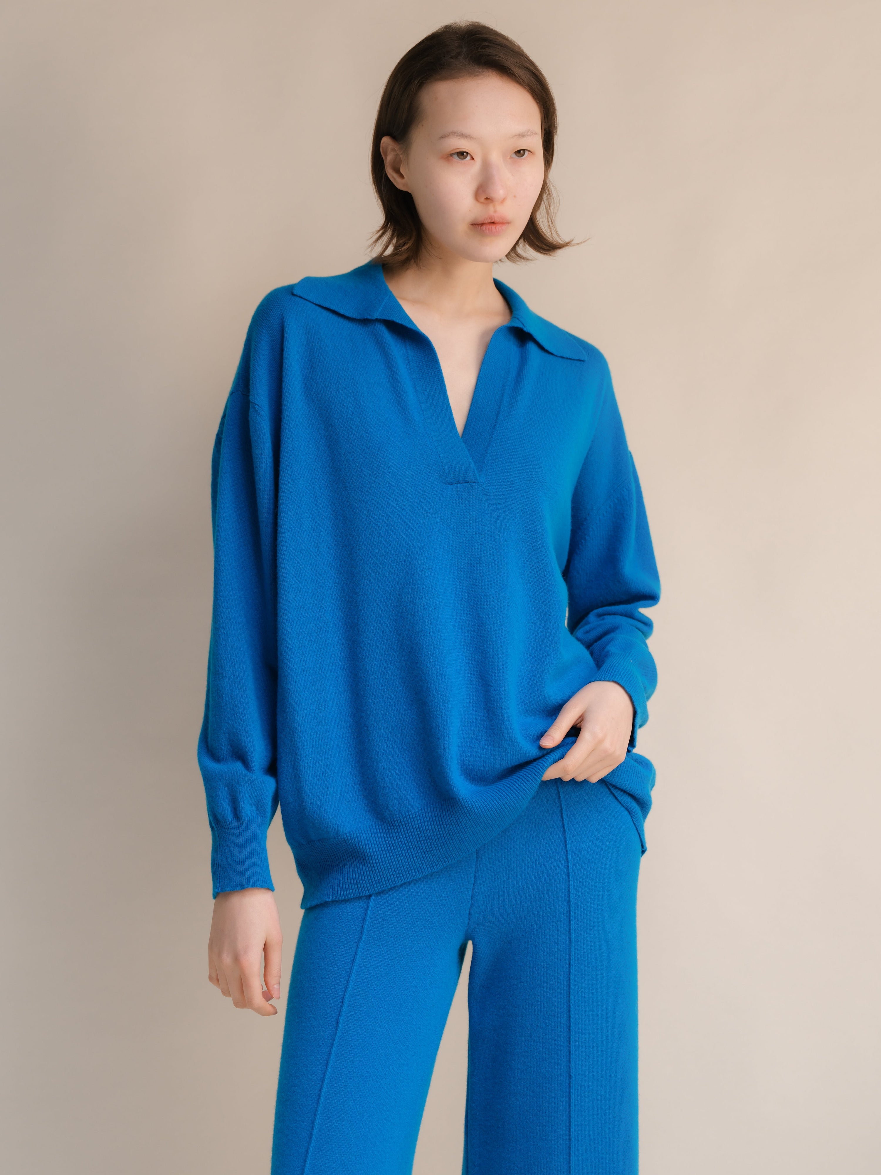 Cashmere Mix Polo Knit