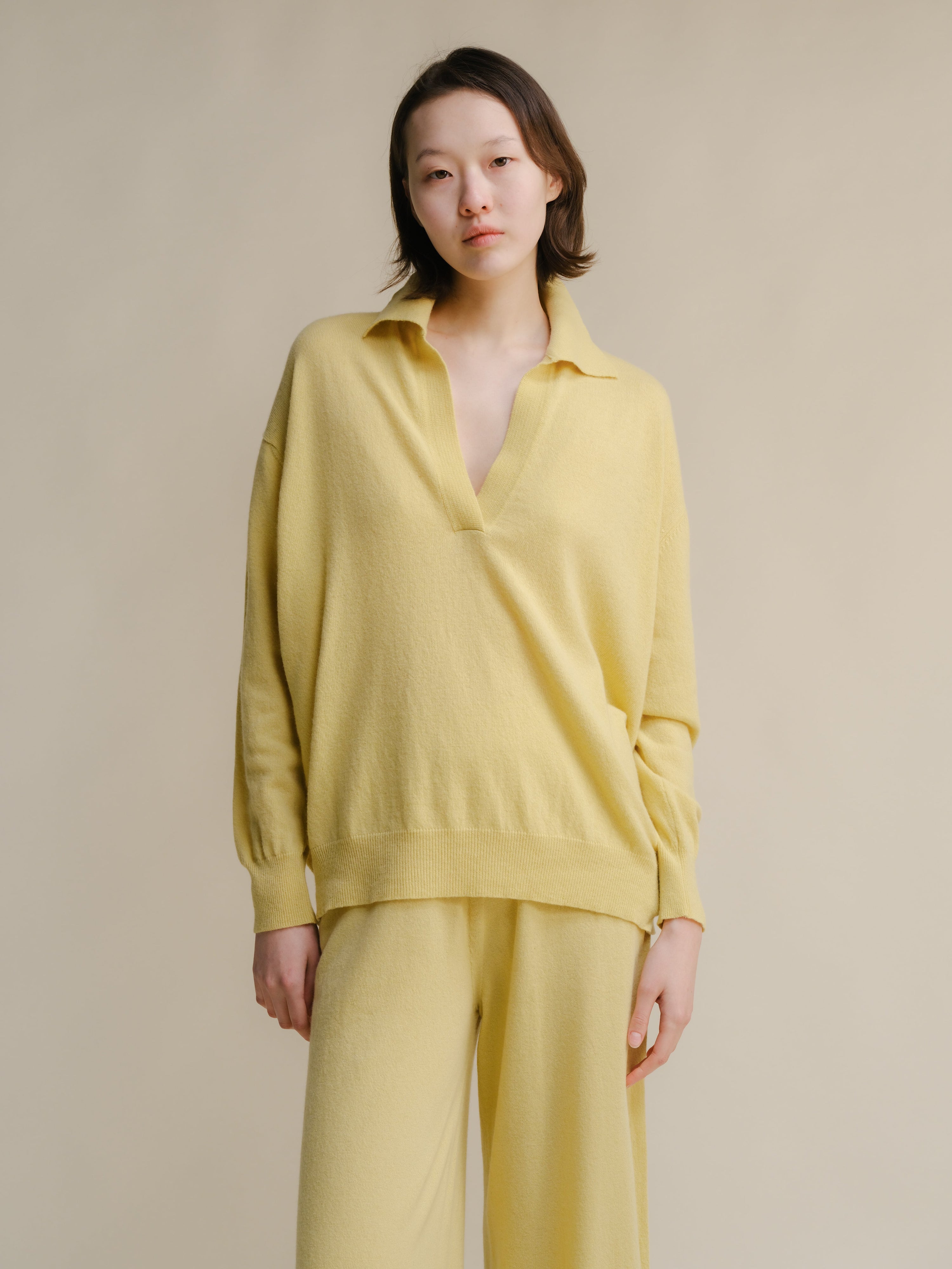 Cashmere Mix Polo Knit