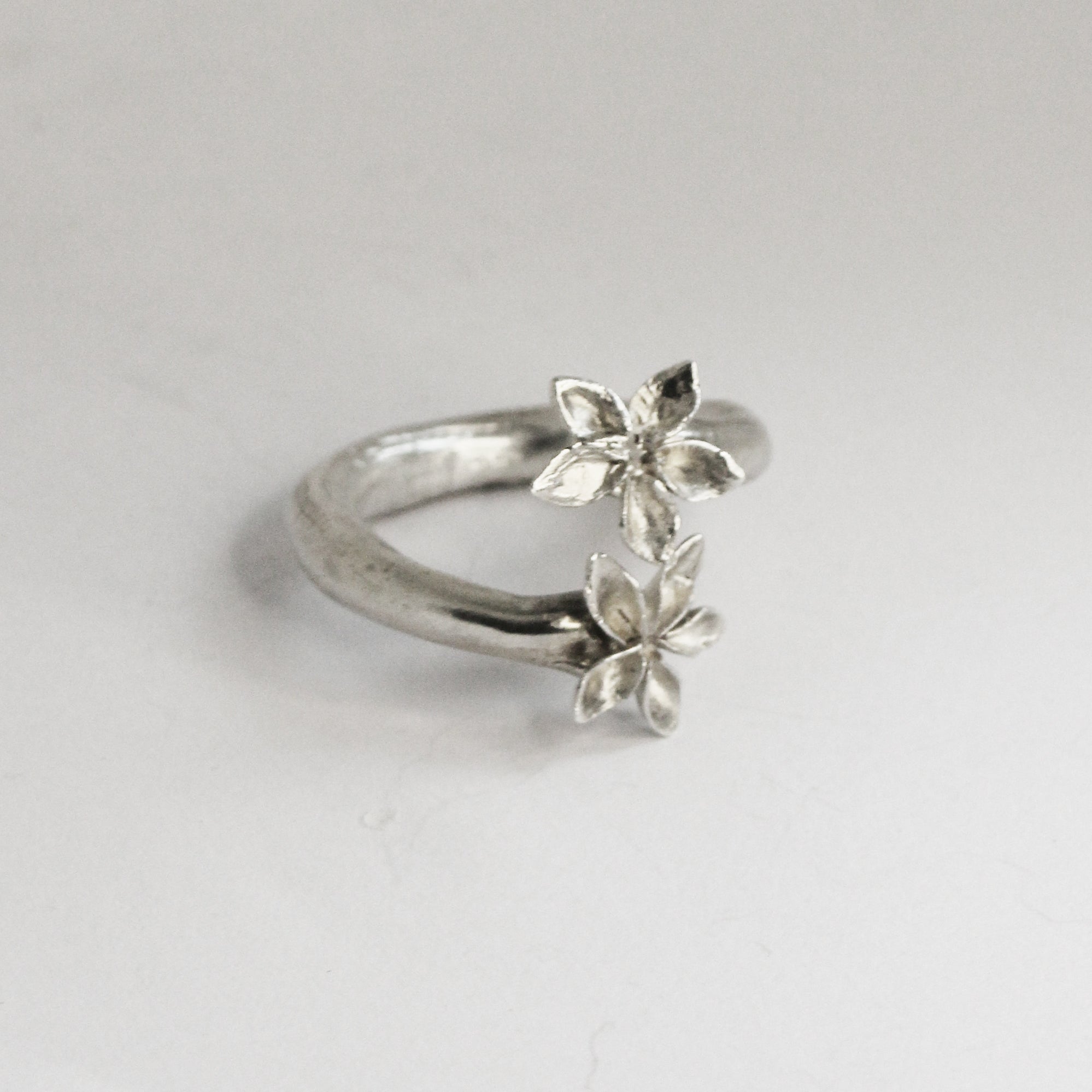 Double Flower ring - Silver