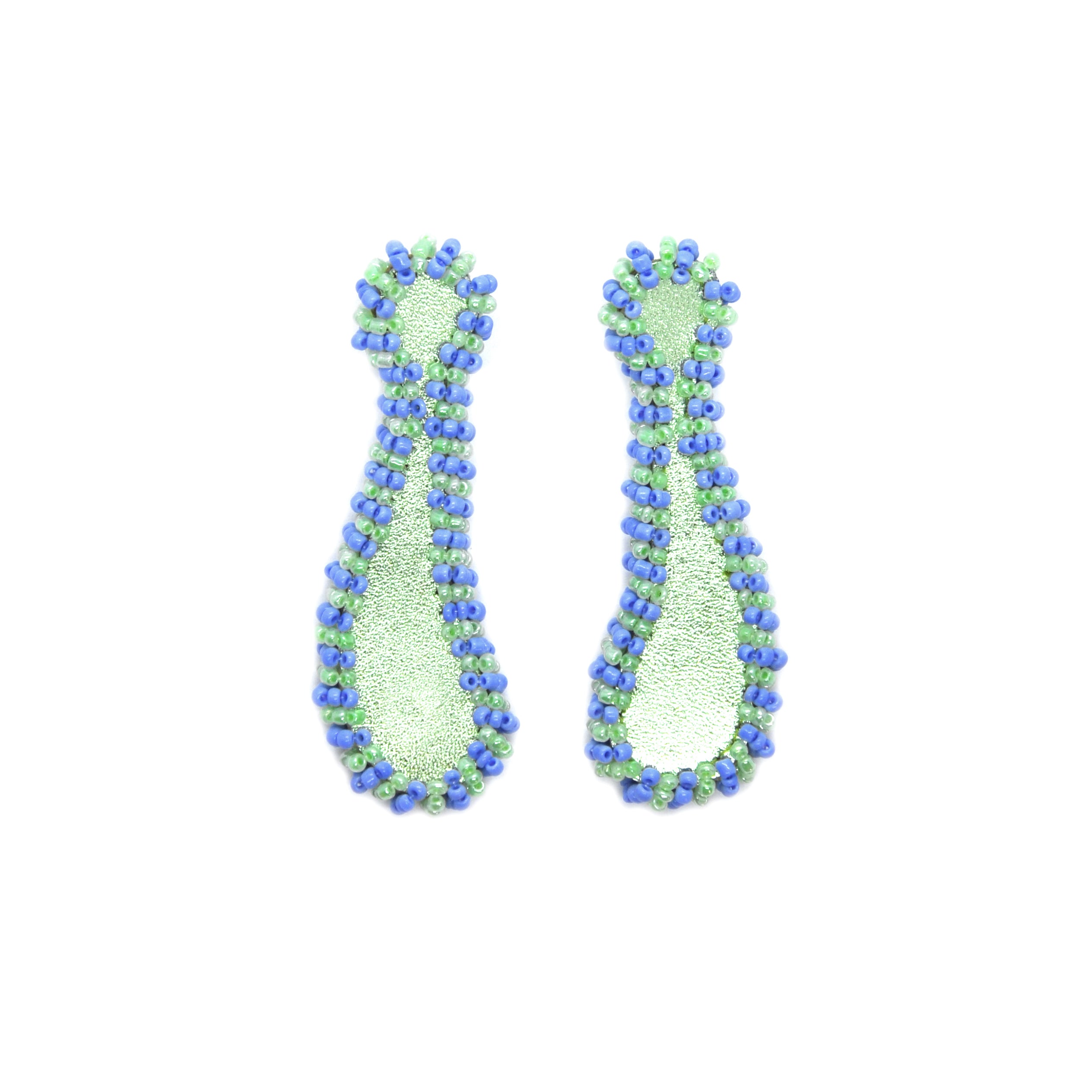 GOCCIA verde metallizzato BI giada-azzurro