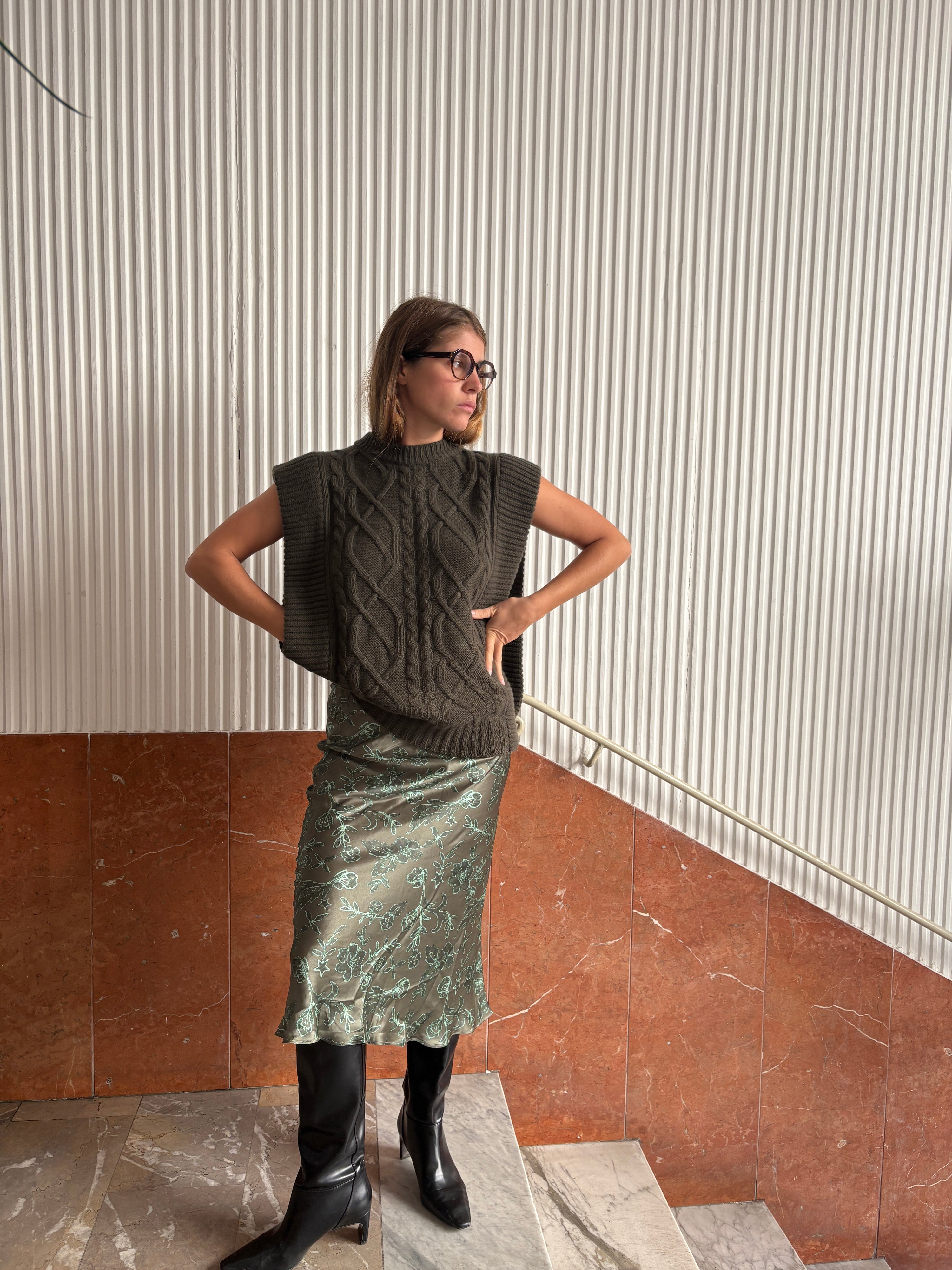 Cashmere Mix Maxi Cable Tunic