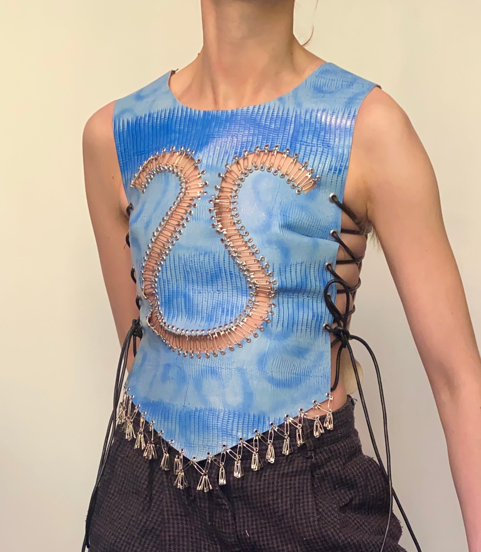 Light blue Tassel Corset