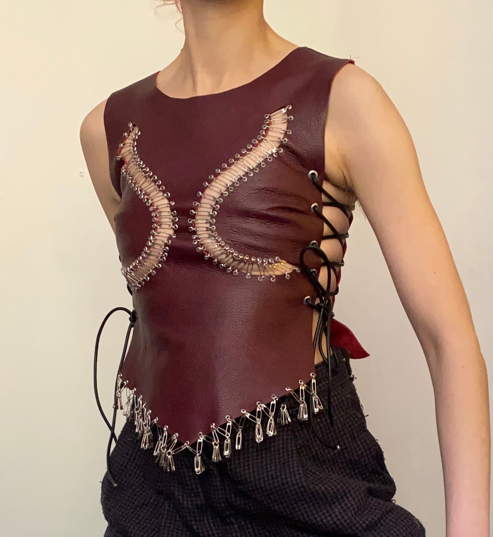 Burgundy Tassel Corset