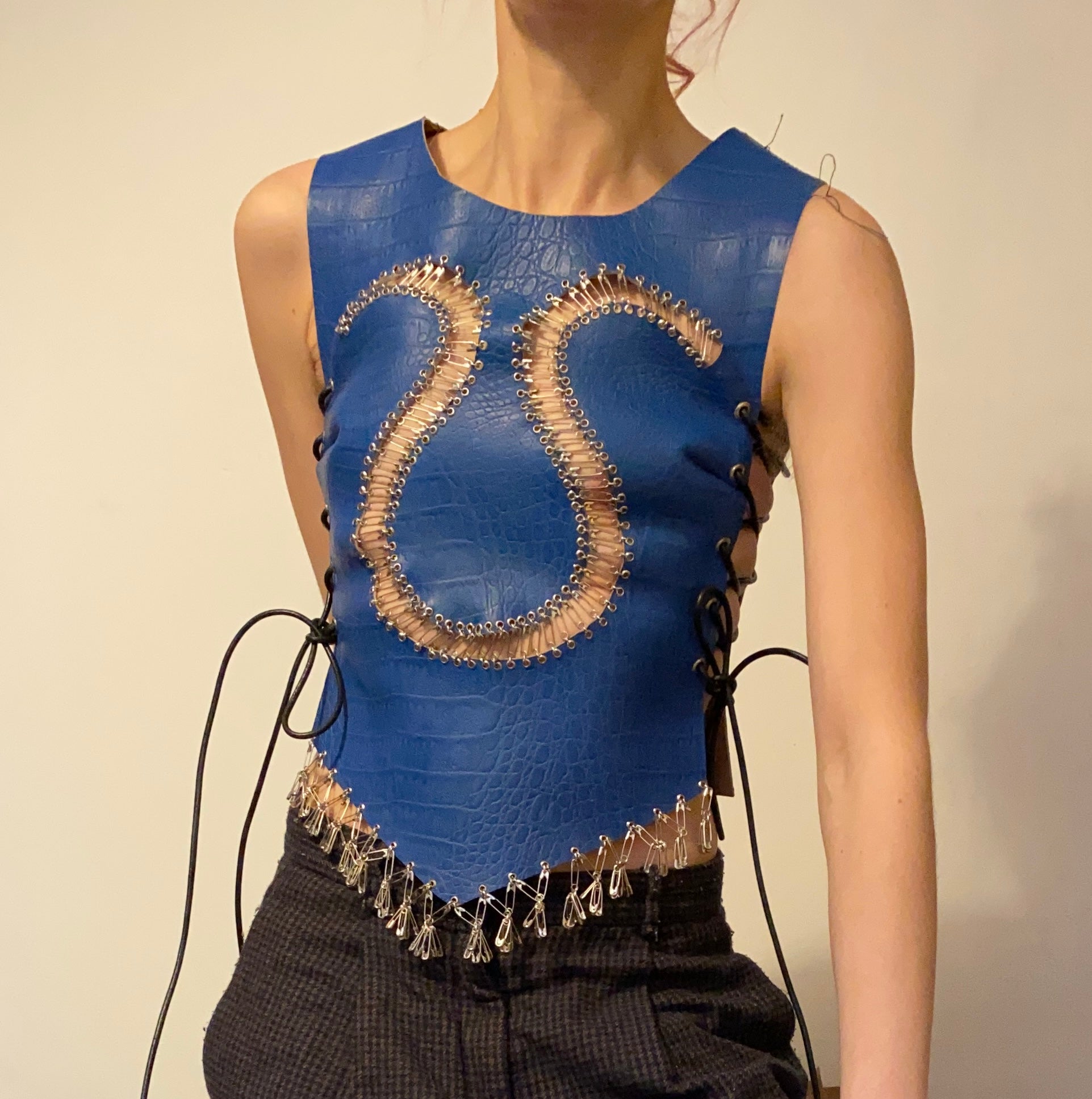 Blue Reptile Tassel Corset