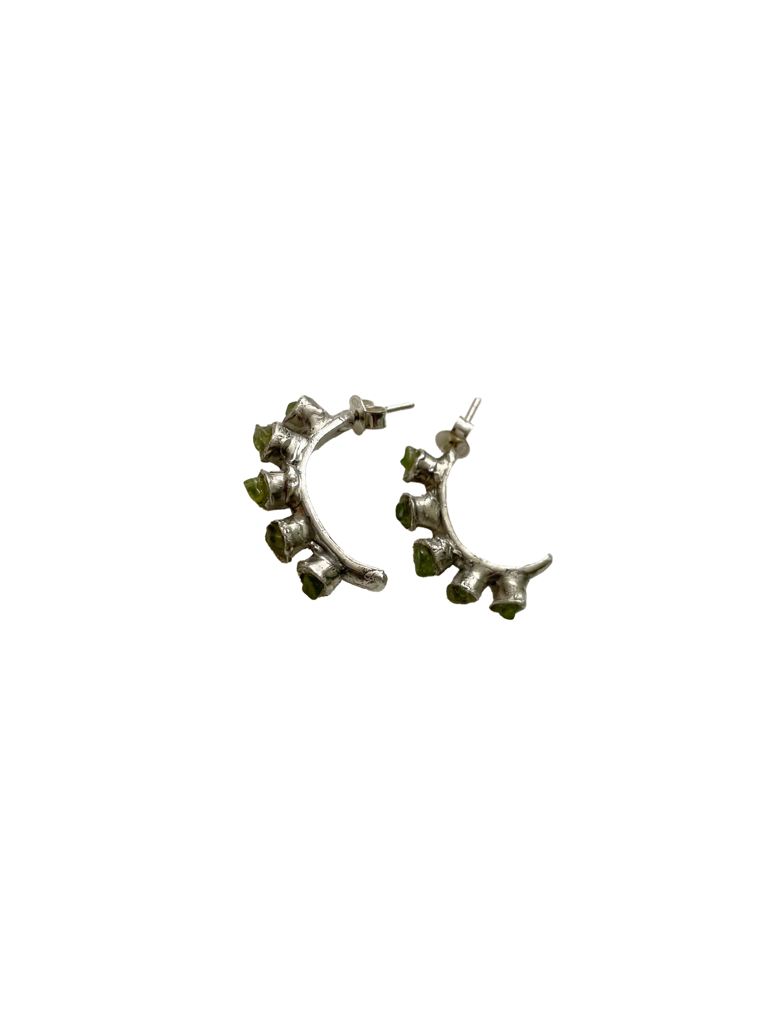 Hoops long anemone earrings