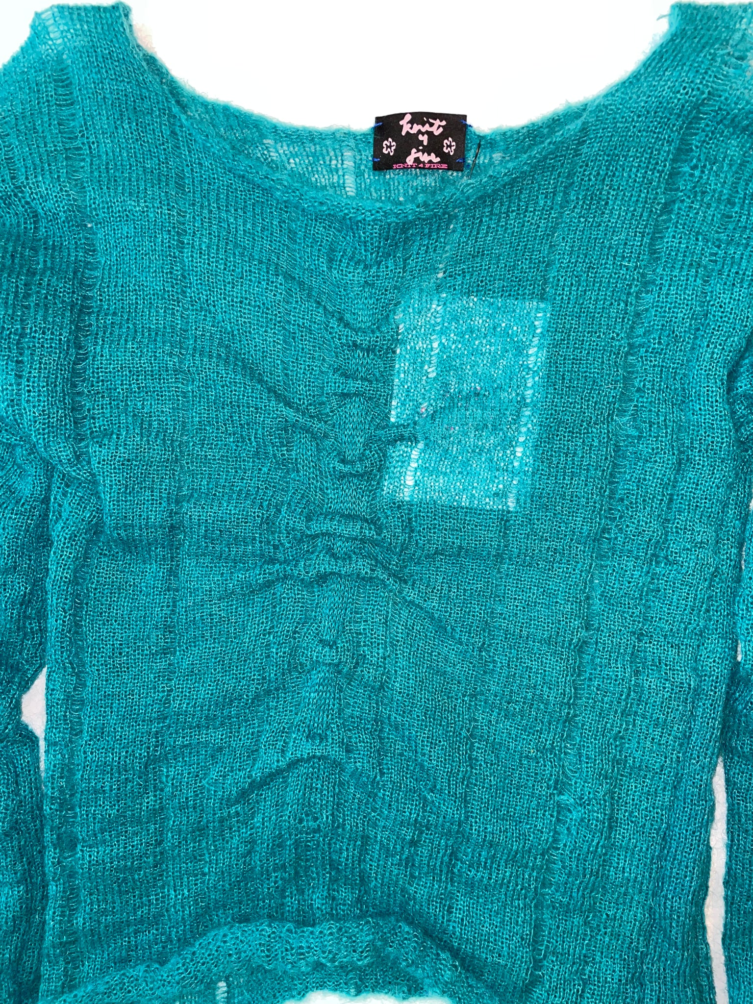 Turquoise mohair knit