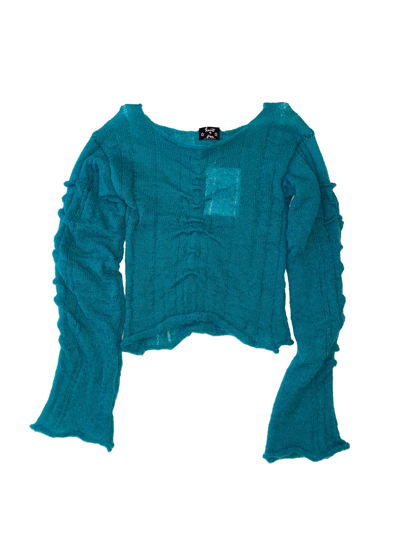 Turquoise mohair knit