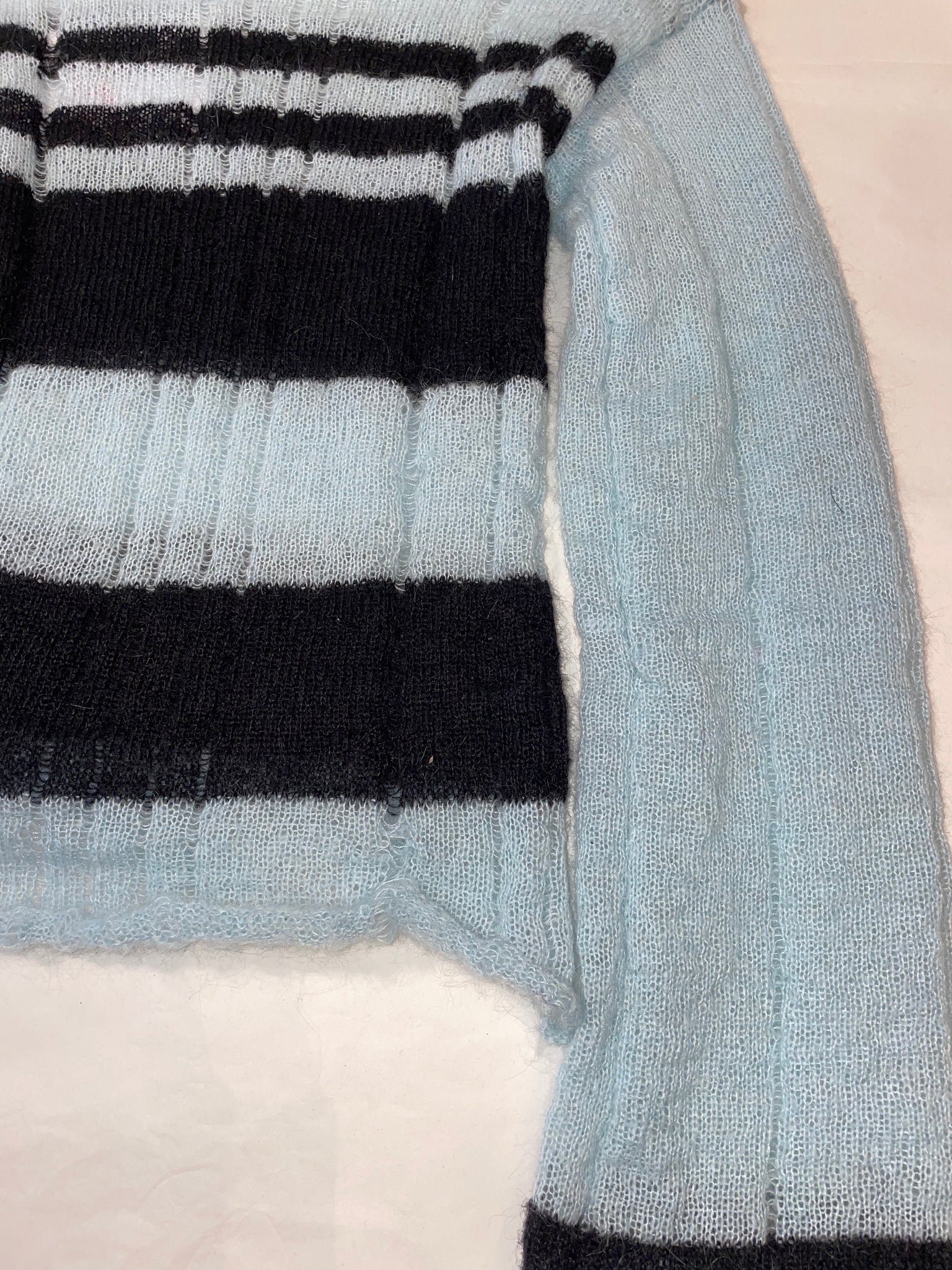 Blue & Black mohair knit