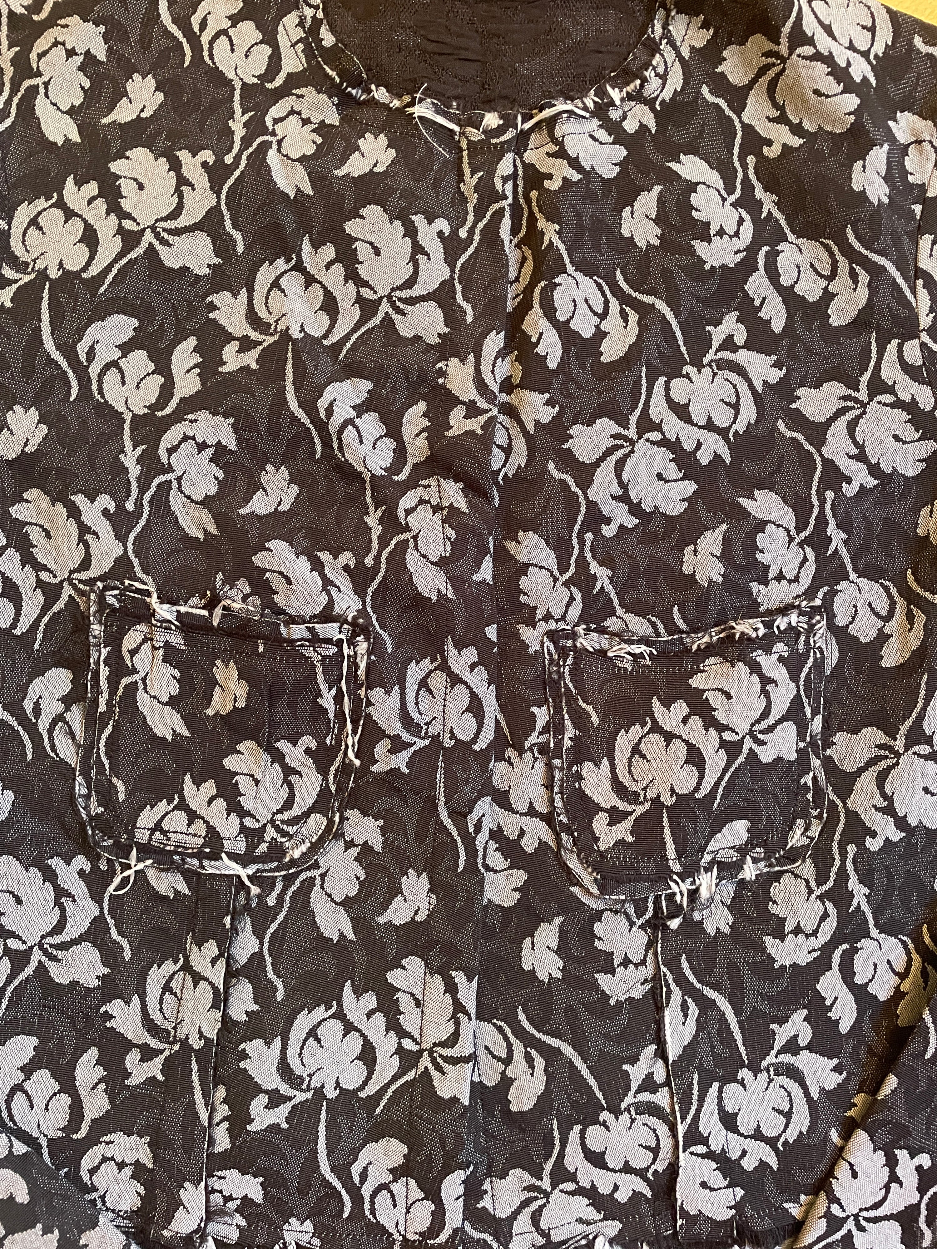 Charlotte Jacket Black Flowers Brocade