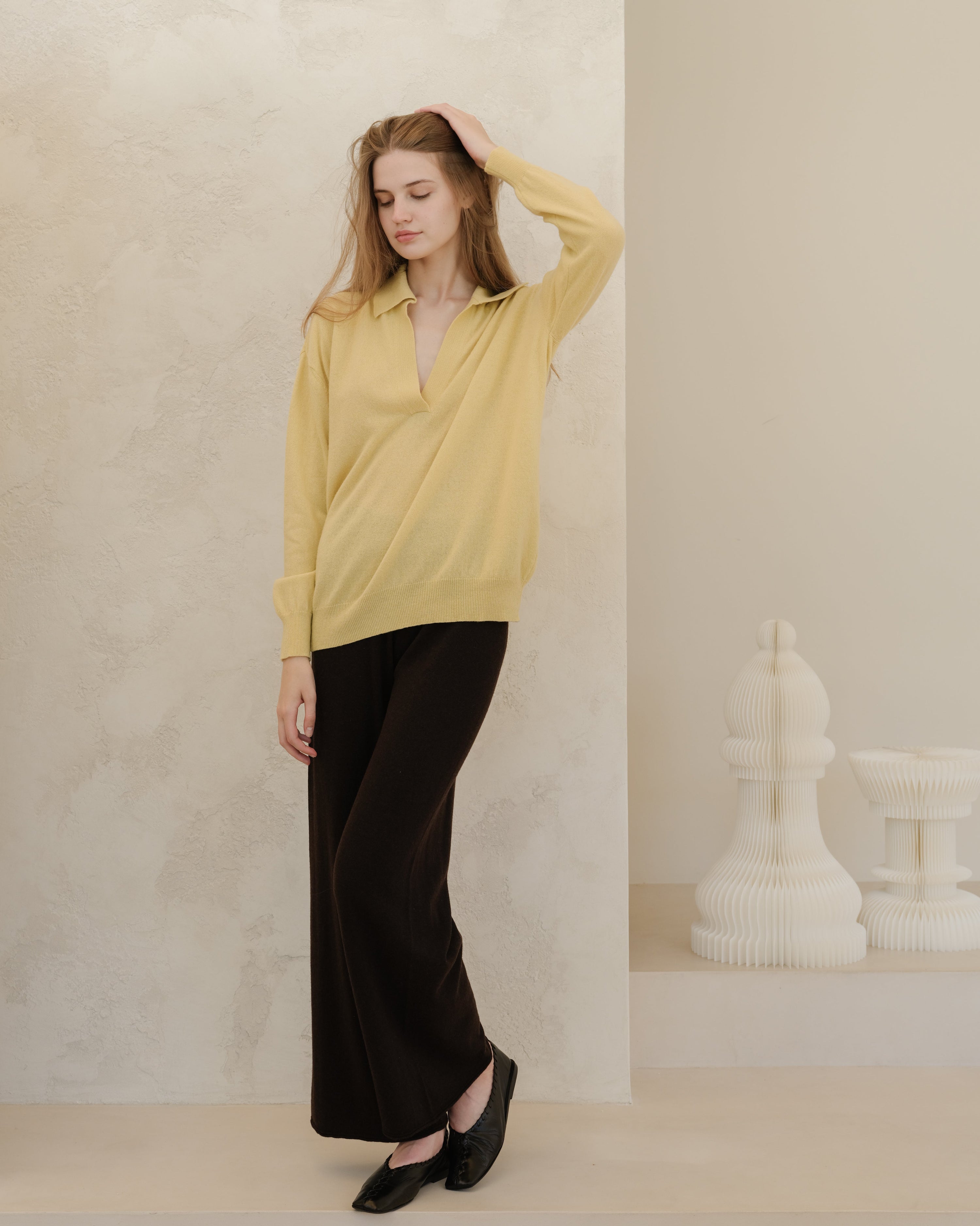 Cashmere Mix Polo Knit