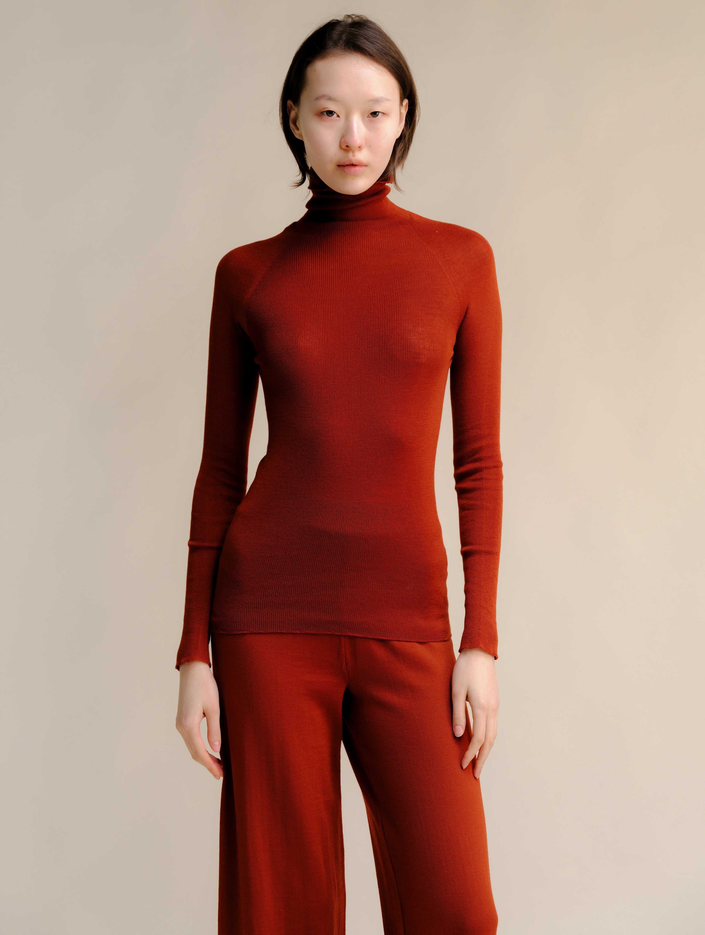 Extra Fine Merino Wool Ribbed Turtleneck (3D-Knit)
