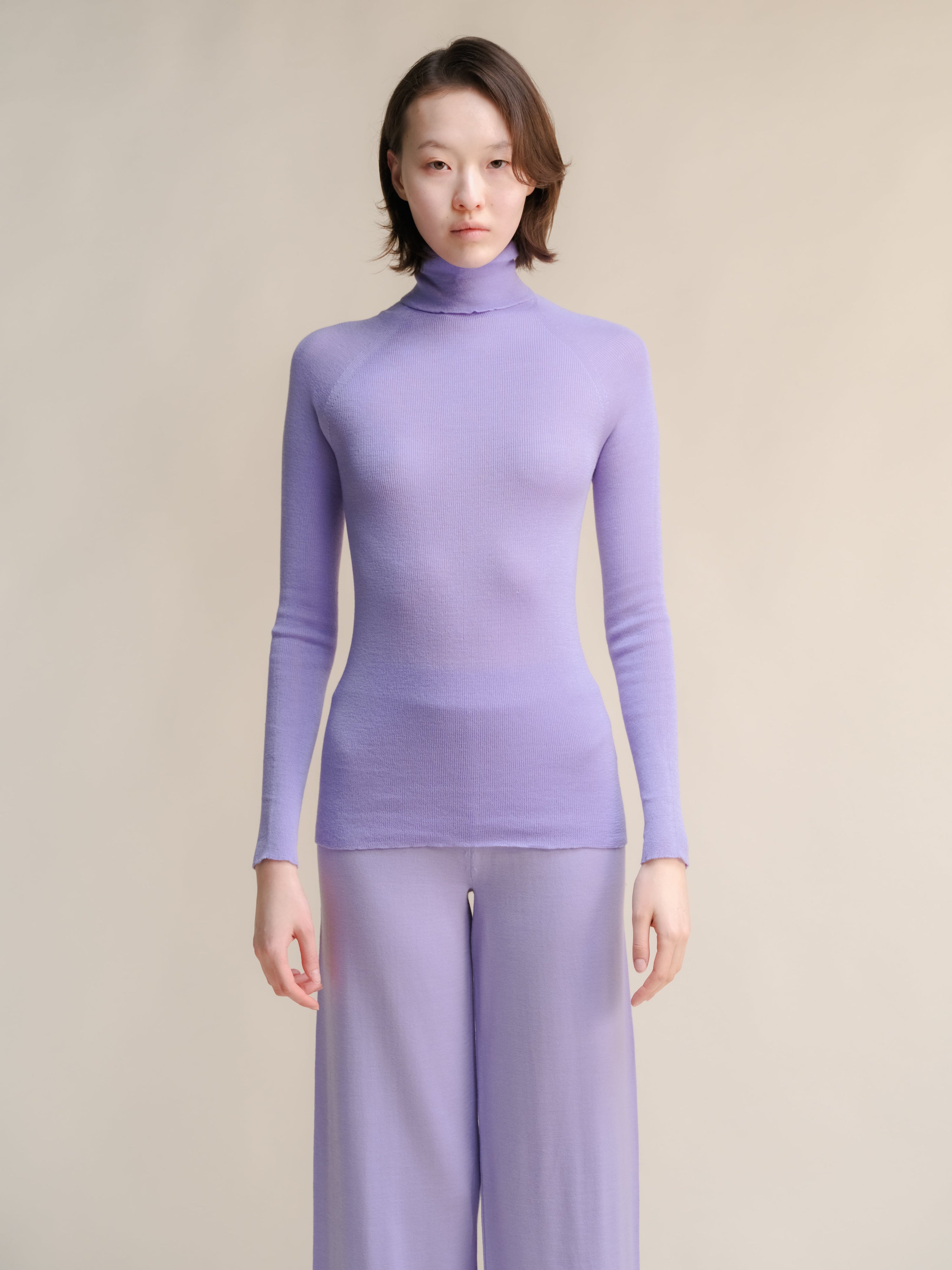 Extra Fine Merino Wool Ribbed Turtleneck (3D-Knit)