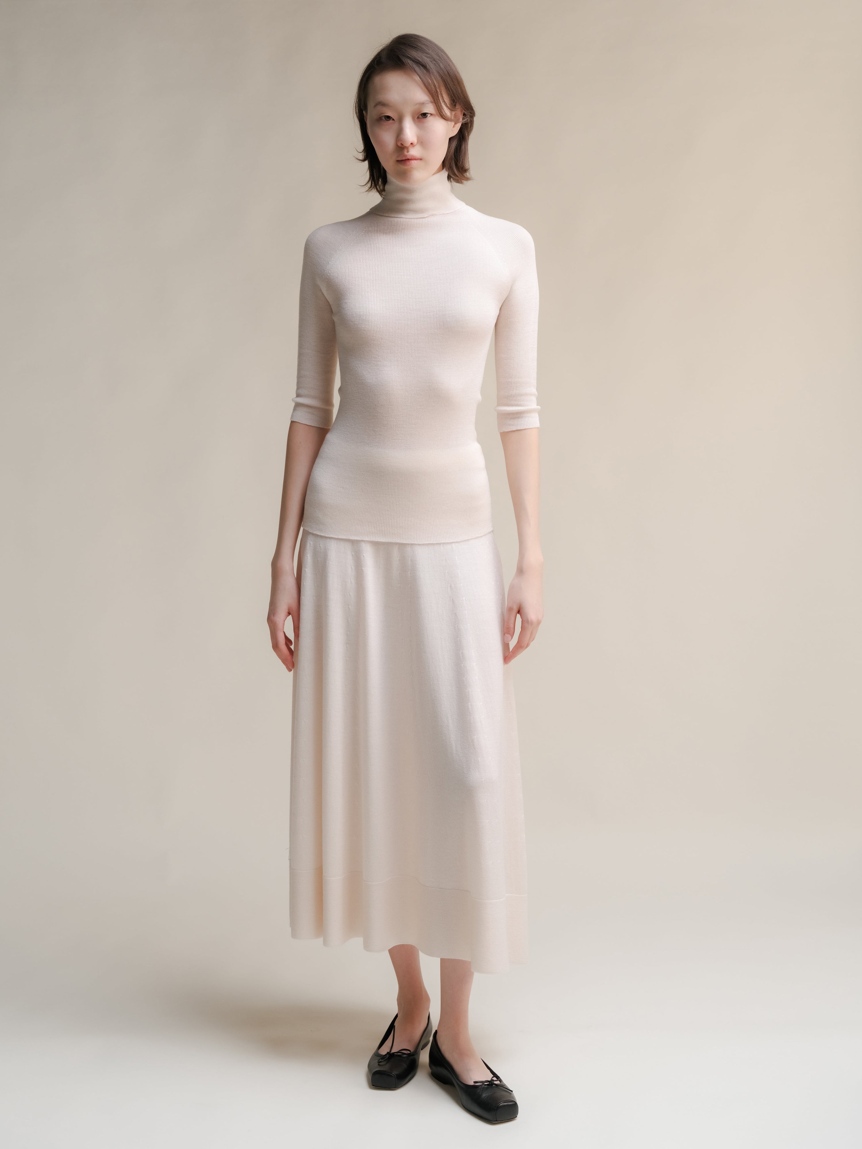 Extra Fine Merino Wool A-Line Skirt (3D-Knit)
