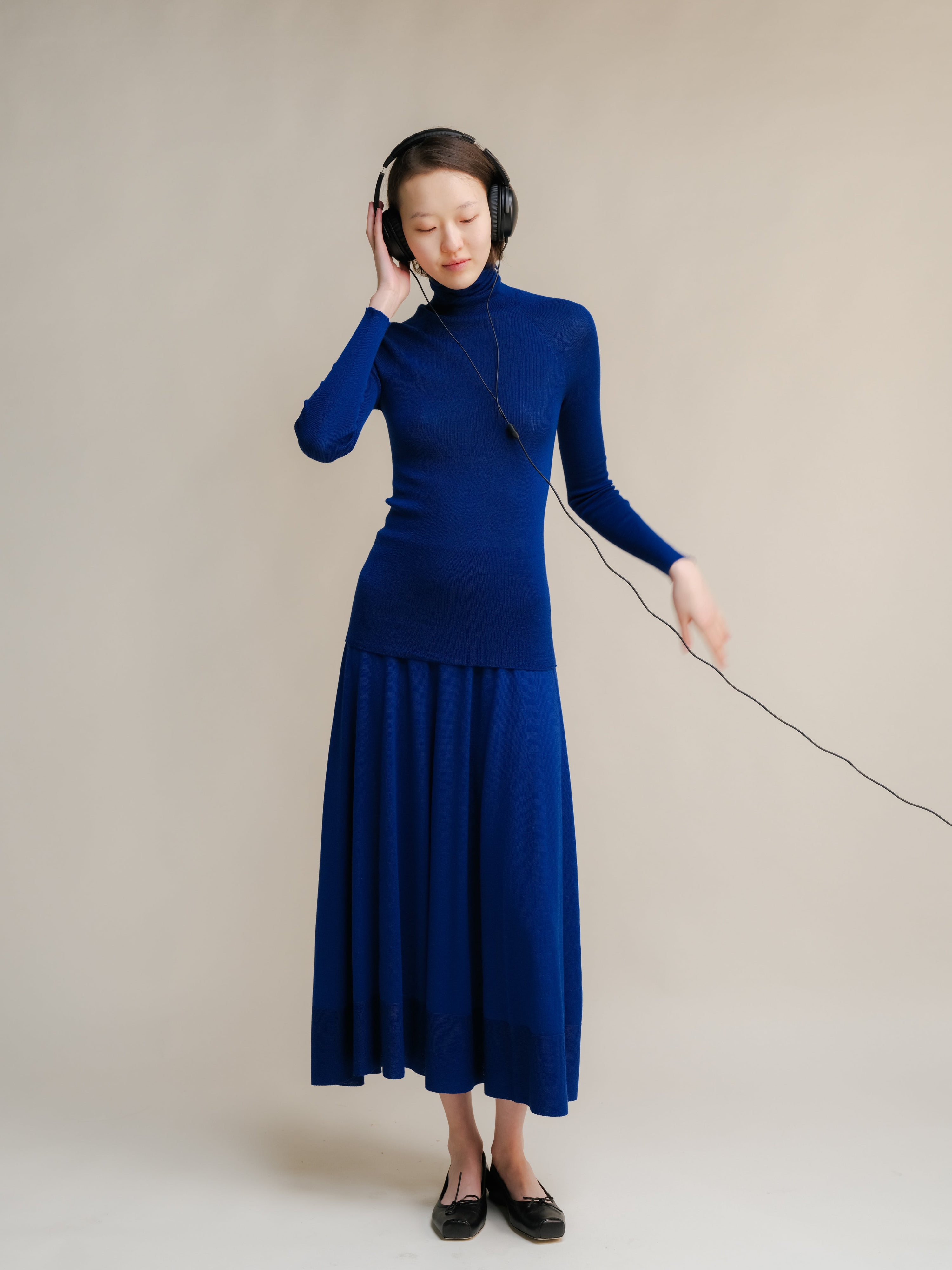 Extra Fine Merino Wool A-Line Skirt (3D-Knit)