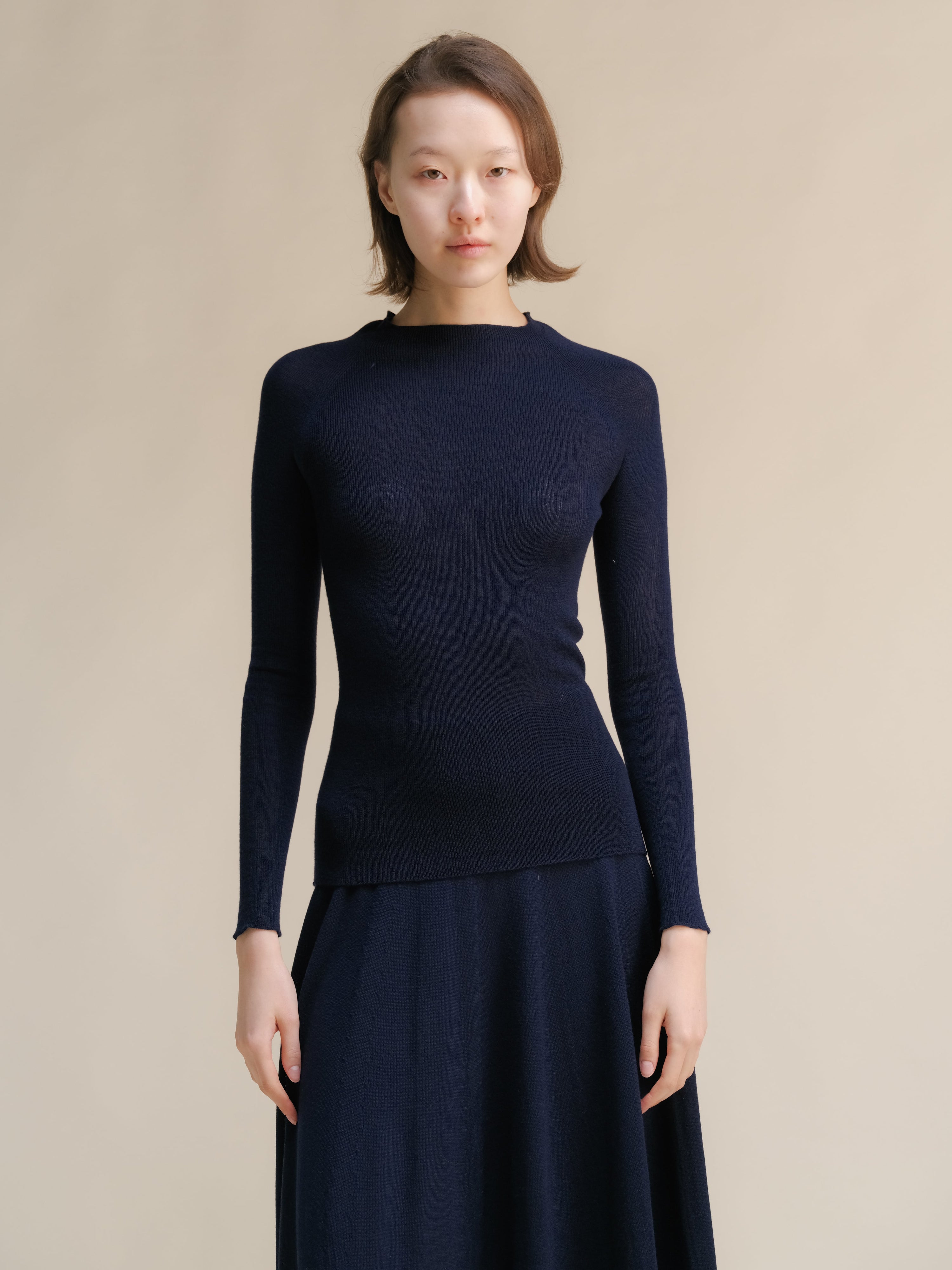 Extra Fine Merino Ribbed Crewneck (3D-Knit)