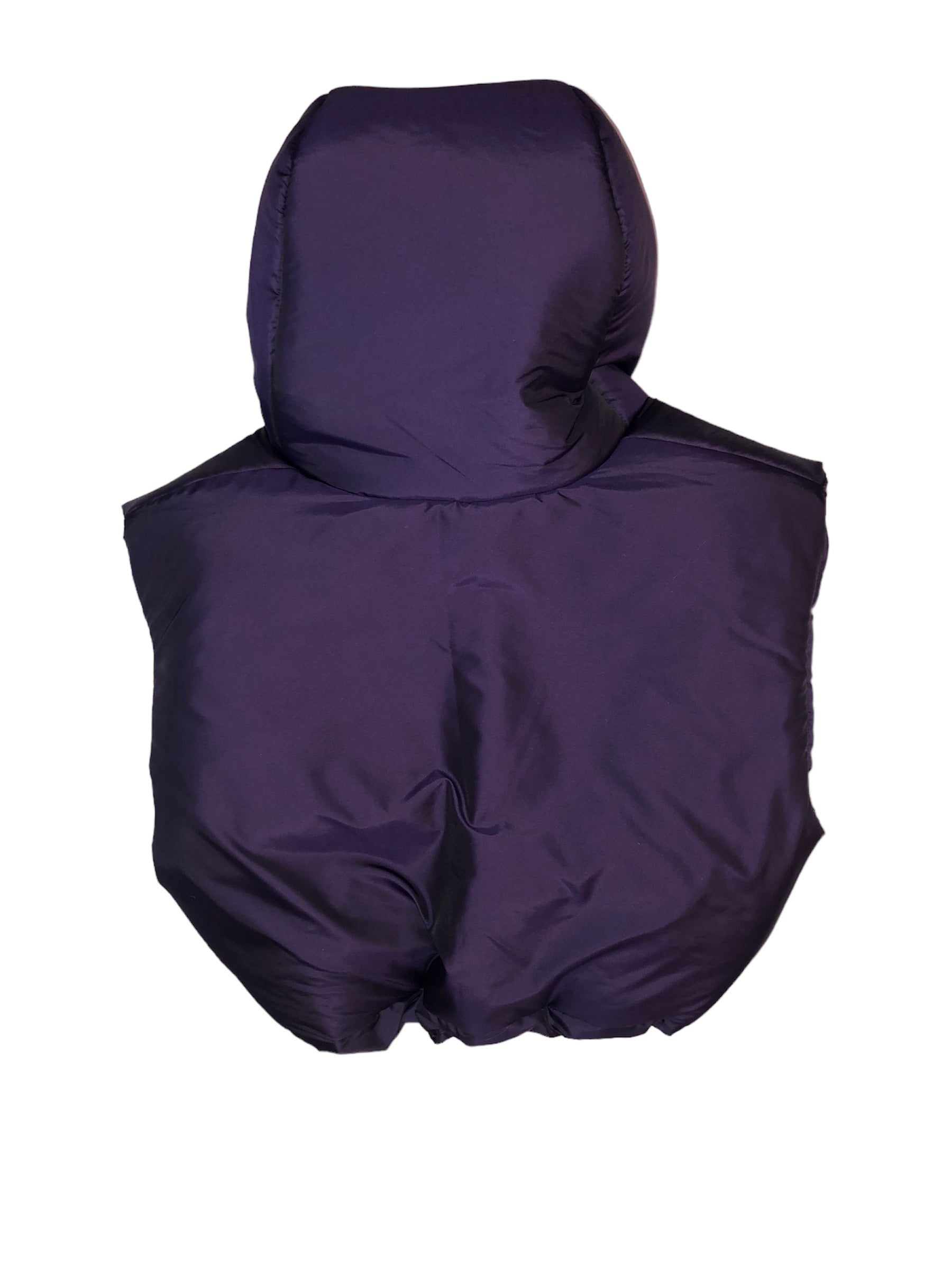 Wine Puffy Hooded Vest