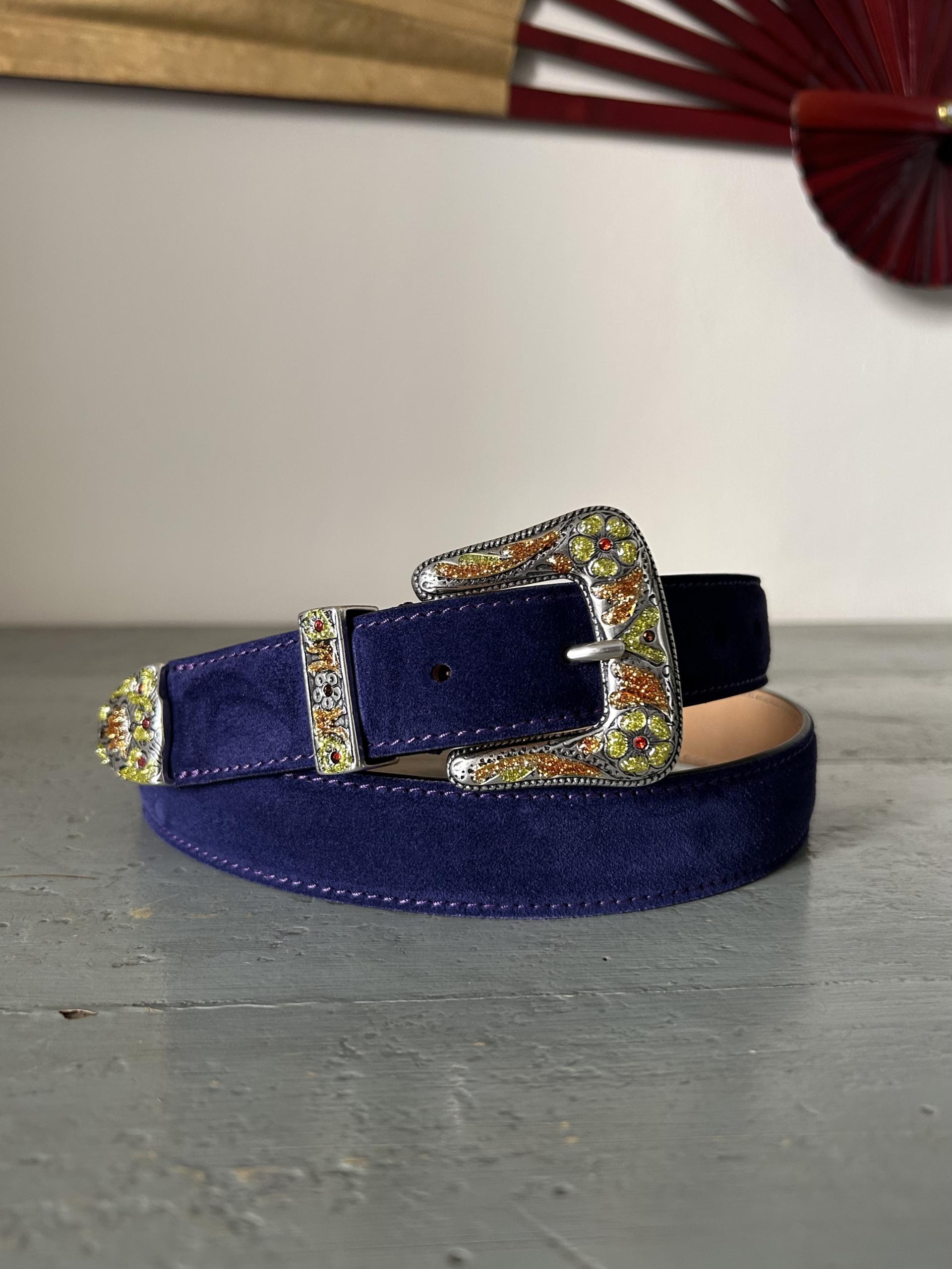 Rodeo belt – Purple Suede