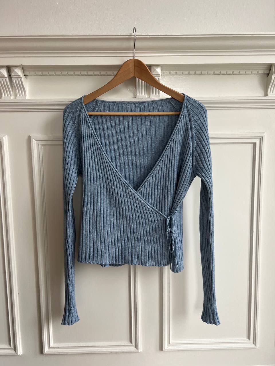 Cleo Wrap sweater - Cerulean