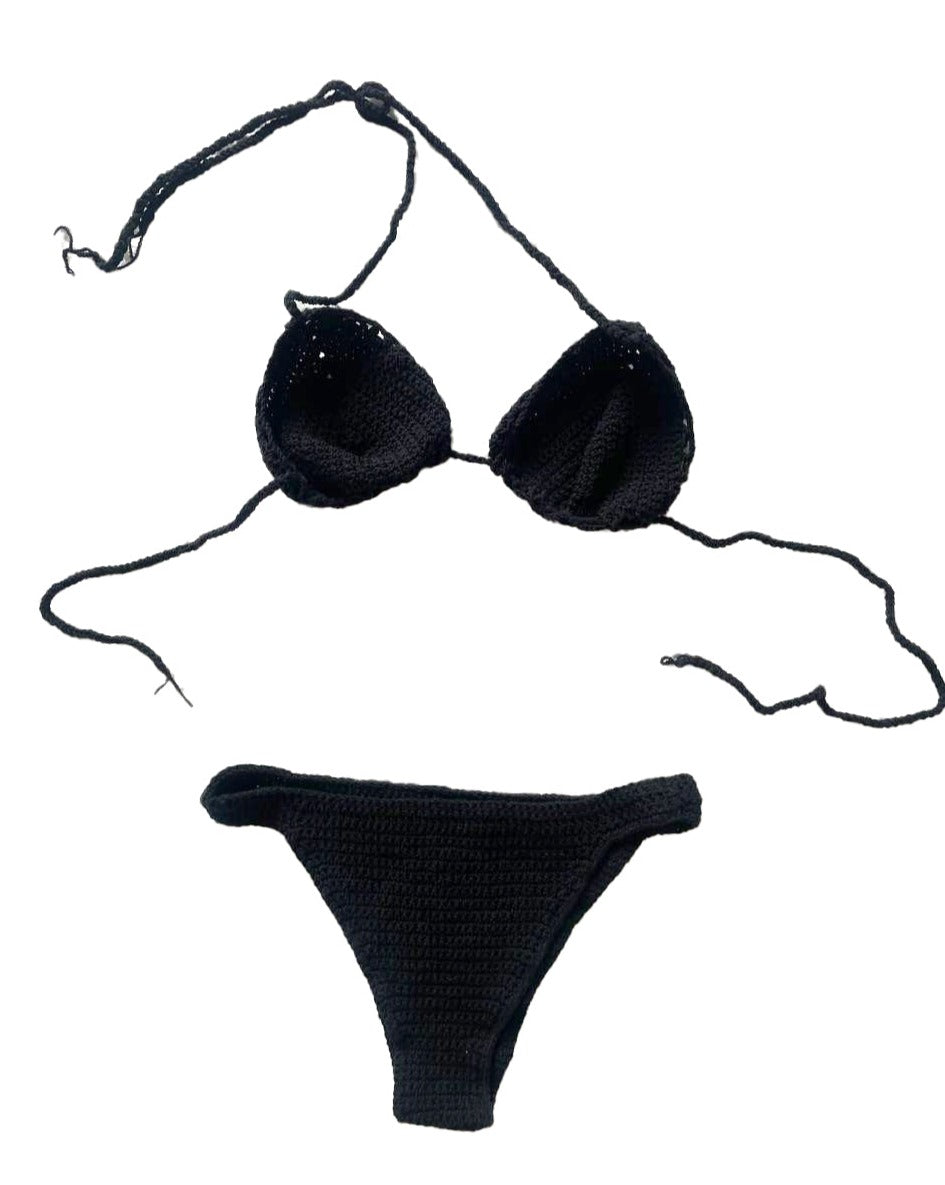 Black Knitted Bikini Set