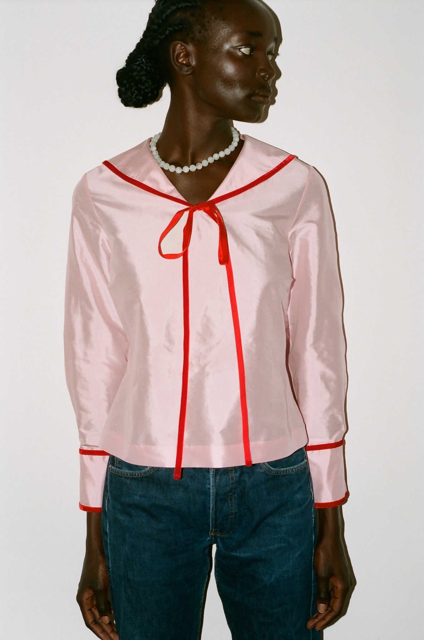 OLIVE BLOUSE PINK & RED