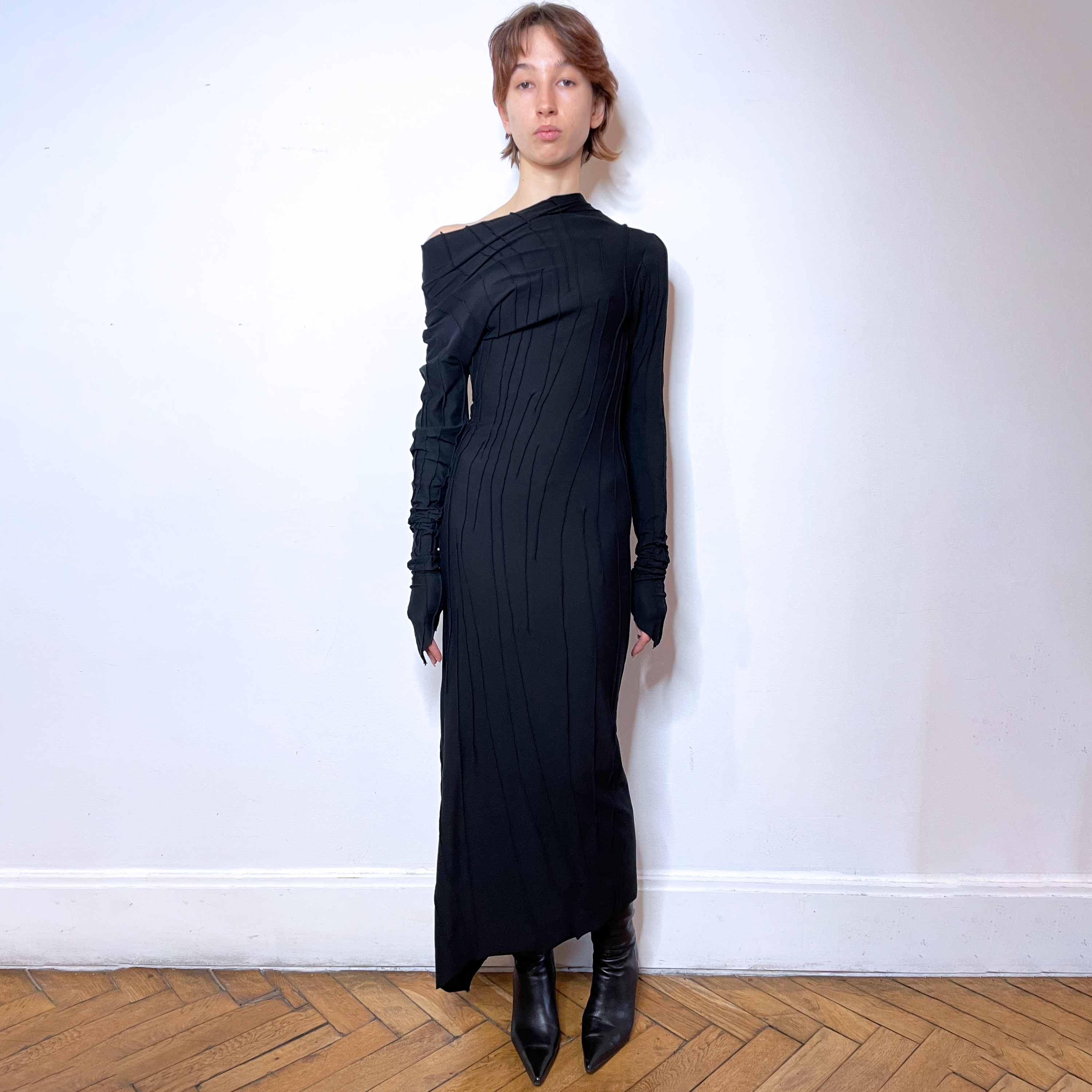 BLACK ASYMMETRIC LONG COCON DRESS – magarchivio BLACK ASYMMETRIC LONG COCON DRESS – magarchivio