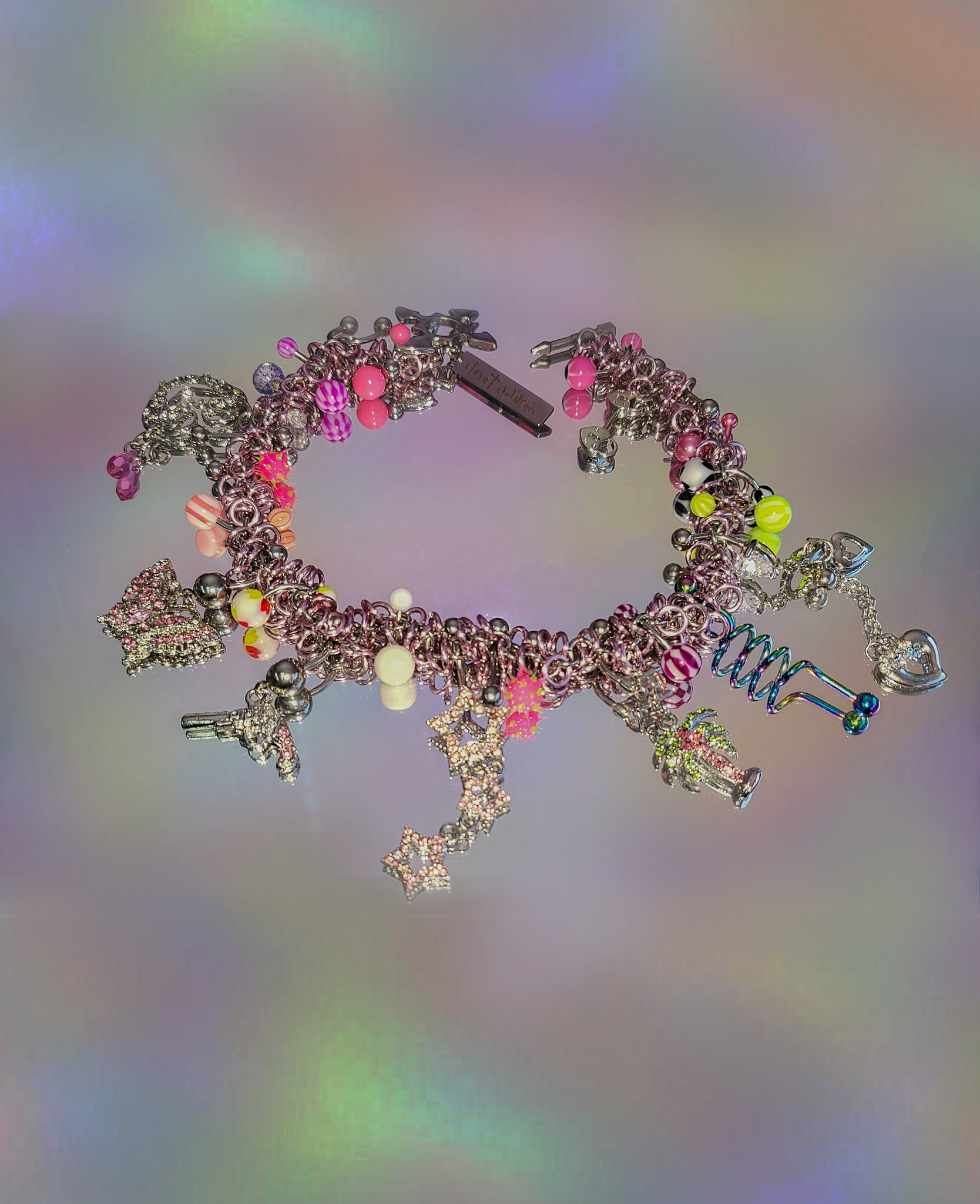 SPECIAL MAGA CHARM CHOKER IN PINK AND PURPLES